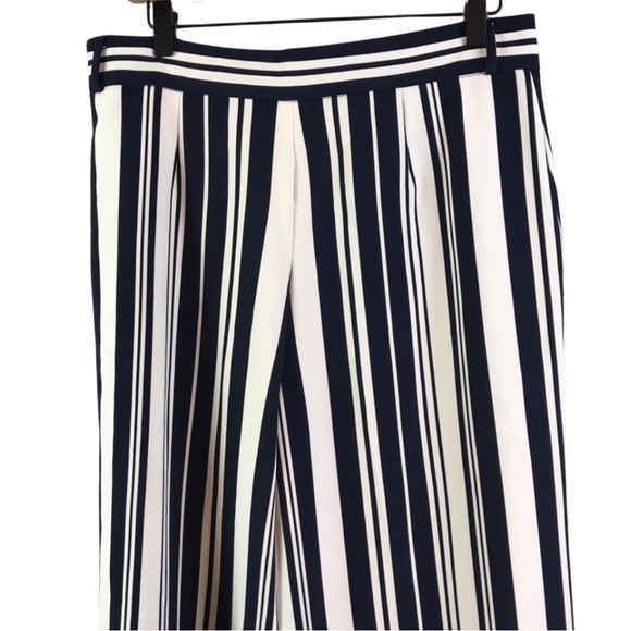 Lena Gabrielle Striped Wide Leg Palazzo Pants High Waist Coastal Chic Resortwear - Picture 7 of 11